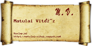 Matulai Vitéz névjegykártya